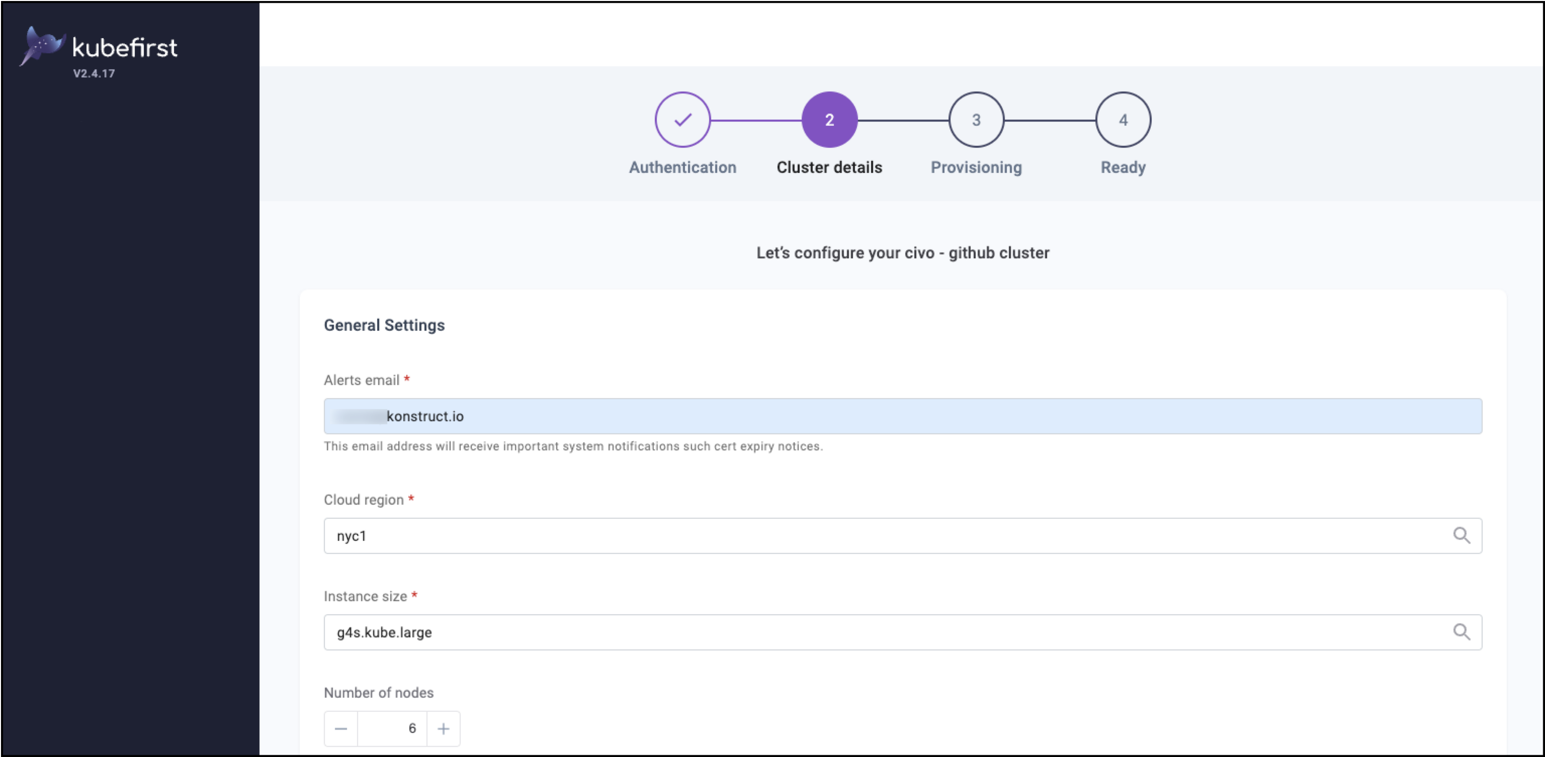 Add Cluster details