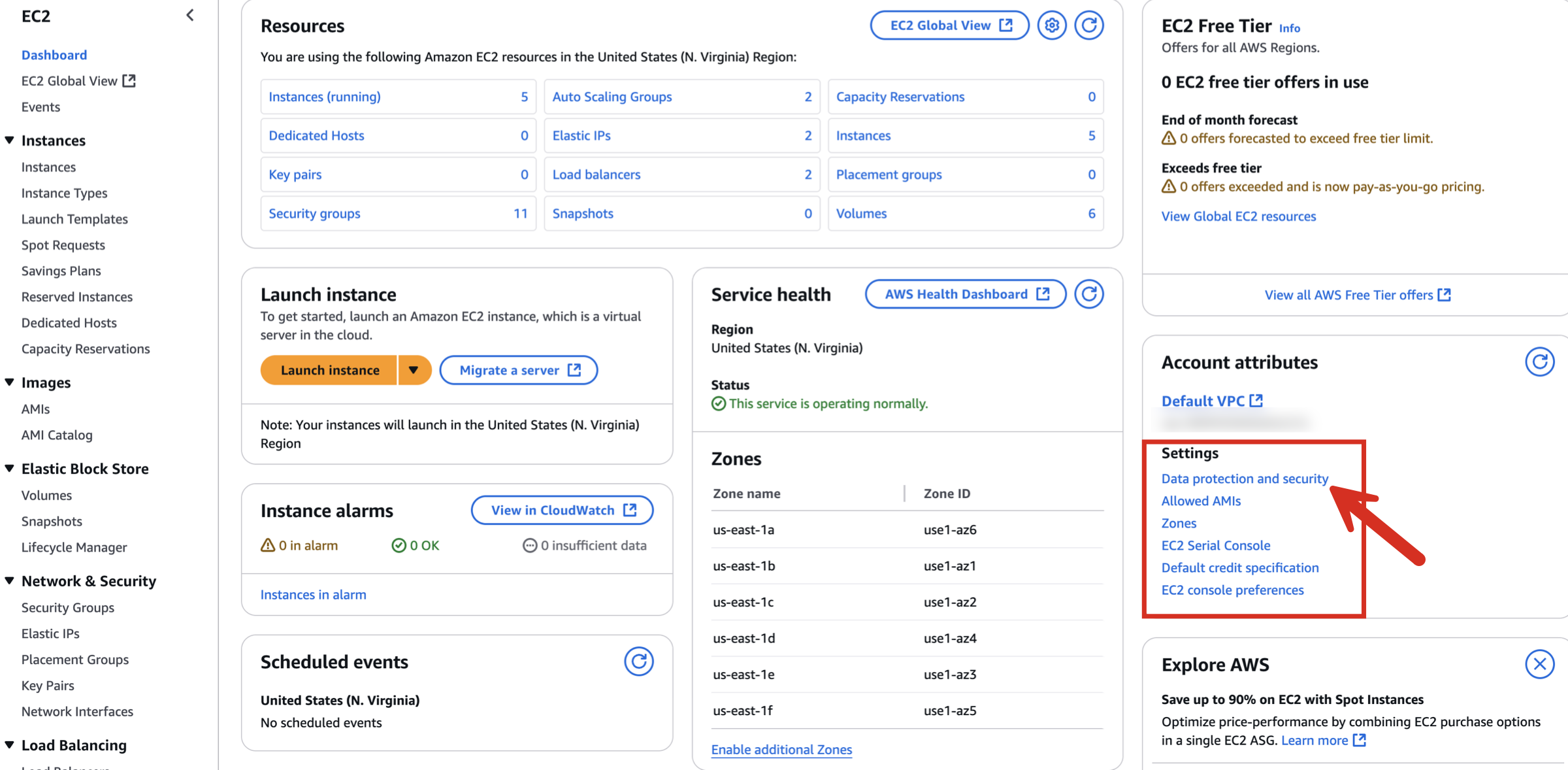 AWS EC2 Dashboard