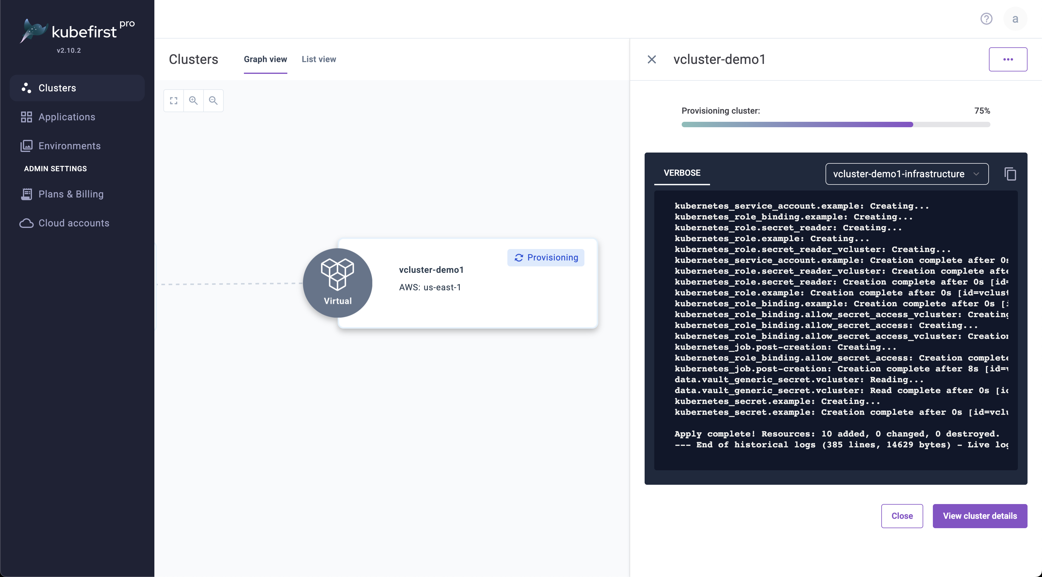 Connect to virtual cluster